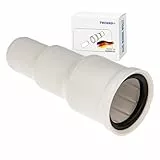 tecuro Übergangs-Reduzierstück Ø 32/40/50 mm - Länge 130 mm, für Geruchsverschluss, inkl. 2 O-Ringe, Kunststoff weiß - Wand- und Siphonanschluss