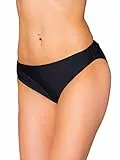 Aquarti Bikinihose Damen mit mittlerem Bund – Klassische Bikinihosen für Damen in Unifarben, Farbe: Schwarz, Größe: 38