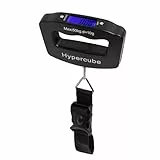 Hypercube Digitale Kofferwaage Gepäckwaage tragbare Hängewaage LCD-Anzeige mit Hintergrundbeleuchtung Tara-Funktion praktisch für Reisen/Urlaub bis 50KG (Schwarz)