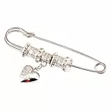 Happyyami 1Pc Vintage Anstecknadeln Sicherheitsnadeln Broschen Anhänger Liebesform Brosche Strickjacke Pullover Stifte Schal Schal Clip Legierung Brustnadel für Frauen Mädchen