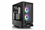 Thermaltake Ceres 350 MX | ATX Midi-Tower | 2 Frontpanels (Tempered Glass/Mesh) | Hidden-Connector Support | 2X 140mm ARGB | USB-C | leiser Airflow (Schwarz)