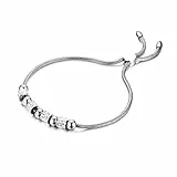 JewelryWe Schmuck Damen Armband Edelstahl Zirkonia Kugel Armbänder Armschmuck, verstellbar, Silber