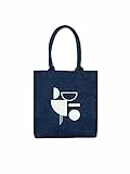 ESPRIT Shopper in Denim-Optik mit Print