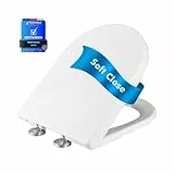 Ibergrif WC Sitz mit Absenkautomatik-D Toilettendeckel Einfache Montage und Sauber,Klodeckel Quick-Release-Funktion,Antibakterielle,Passend für die Meiste Toilette,Belastbarkeit von 150kg,Weiß,M41001