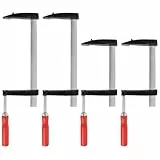 SHUESS 4er Schraubzwingen Set Spanner 80mmx(150mm/300mm) – F-Klemmen für Holzbearbeitung Schraubzwingen mit starker Klemmkraft 272kg – Einhandzwinge Metall Kunststoff Schraubzwinge für Holz Metall DIY