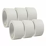 6 Rollen Weich PVC Putzerband | Gipserband | Fassadenband | Schutzband Gerillt oder Glatt | 50mm x 33m | Weiß oder Gelb, Farbe:weiss gerillt