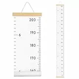 Aolso Kinder Messlatte, Größenmesser für Kinder, Massband Kinder, Baby-Wachstumstabelle, Wandbehang-Wachstumstabelle, Dekoration Kinderzimmer, Messlineal für Babys, Mädchen, Jungen (Weiß)