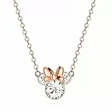 Kaguyo-Silberhalskette für Damen, rosévergoldete 925 Sterlingsilber-Halskette mit Amethyst, klarem blauem Zirkonia und süßem Maus-Anhänger für Damen und Mädchen (rose gold)