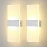 Lightsjoy 2x 12W LED Wandlamp Innen Moderne Wandleuchte up and down Innenbeleuchtung Flur Belechtung für Schlafzimmer Korridor Wohnzimmer Treppe usw Warmweiß