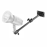 Walimex pro Deckenstativ 34-54 cm, Lichtstativ mit doppelseitigem 5/8' Spigot, Auslegerarm Halterung mit 1/4' u. 3/8' Gewinde, Lampenstativ belastbar bis 6 kg ideal für Videoleuchte, Softbox u. Kamera