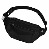 Dokeno Bauchtasche für Damen Herren Wasserdicht Gürteltasche mit Kopfhöreranschluss Verstellbarer Gurt Hüfttasche für Reise Sport Running und Alle Outdoor Aktivitäten (Schwarz)