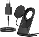 Ladegerät,Induktionsladegerät,induktive ladestation,Wireless Charger mit iPhone ladestation,magnetisch Kabellos Schnellladegerät kompatibel für iPhone 17/16/15/14/13/12 Pro Max Schwarz