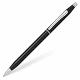 Cross Classic Century Tintenroller (mit Kappe, Strichstäke M, Schreibfarbe: schwarz, nachfüllbar, inkl. Premium Geschenkbox) Schwarz-Lack chromplattiert