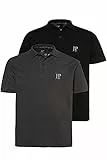JP 1880 Herren große Größen Übergrößen Menswear L-8XL Poloshirts, Basic, 2er-Pack, Piqué, gekämmte Baumwolle anthrazit 4XL 704317110-4XL