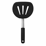 OXO Good Grips flexibler Pfannkuchenwender – spülmaschinenfester Pfannenheber aus Silikon und Edelstahl für amerikanische Pancakes und mehr – schwarz