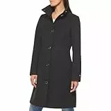 Tommy Hilfiger Damen Button Up Wool Coat Zweireihiger Mantel aus Wolle, Knopf erhöht, schwarz, XXS