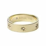 Fossil Damen-Edelstahlband Ringe, 7, Helles Gold