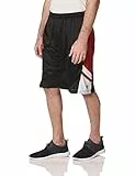 Southpole Herren Basketball Taschen, Schrittlänge 30,5 cm, Schnell Trocknend, Atmungsaktiv Shorts, Schwarz/Rot, XL