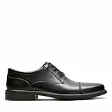 Clarks Wenham Cap II Herren-Lederschuh, Uniform, Schwarz, Schwarzes Leder, 41 EU
