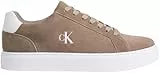 Calvin Klein Herren Cupsole Sneaker Classic Laceup aus Wildleder, Beige (Desert Taupe/Bright White), 44