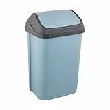 keeeper Mülleimer mit Schwingdeckel, 25 l, 33,5 x 25,5 x 53,5 cm, Swantje, Blau (Nordic Blue)