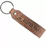 ANKERPUNKT Bester Papa Schlüsselanhänger - Geschenke für Papa zum Geburtstag Papa Geschenk Geburtstag, Weihnachtsgeschenke für Papa - Leder Dunkelbraun Made in Germany