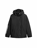 Superdry Herren Yachter Windbreaker-Jacke mit Kapuze Schwarz/Kräftig Orange M