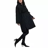 Motherhood Maternity Damen Quilted Pregnancy Long Puffer Jacket Jacke, Schwarz, Groß