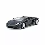 Maisto Lamborghini Aventador Roadster: Originalgetreues Modellauto 1:24, Türen und Kofferraum zum Öffnen, Fertigmodell, 20 cm, schwarz (531504M)