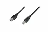 DIGITUS USB 2.0 Kabel - 1,8 m - USB-A zu Typ-B - 480 Mbps - Verbindungskabel für Computer, Notebooks, Hubs, Drucker - Schwarz