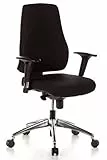 hjh OFFICE 608000 Profi Bürostuhl PRO-TEC 200 Stoff Schwarz Drehstuhl ergonomisch, Arm- & Rückenlehne höhenverstellbar