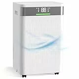 HAUSHOF Luftentfeuchter Elektrisch 20L/Tag, 41dB Leiser Entfeuchter Elektrisch mit Negativ-Ionen für 30m² Raum mit 4,5 L Tank und LED Anzeige, 3 Modi Tragbarer Raumentfeuchter für Schlafzimmer, Keller