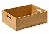 Kesper | Aufbewahrungsbox, stapelbar, Material: FSC®-zertifizierter Bambus, Maße: B 38,5 x T 28,5 x H 13 cm, Farbe: Braun | 57511