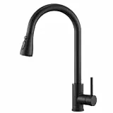 Ulytid Wasserhahn Küche Schwarz – Hochdruck Ausziehbar Brause Küchenarmatur Schwarz, Einhebel Mischbatterie Küche mit 3 Funktionen, 360° Dreh Spültischarmatur Küche, 304 Edelstahl Armatur