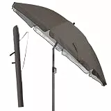 4smile Sonnenschirm Strand SunnyJoy, Taupe - UPF 50+ Strandschirm Ø 180 cm, sicherer Sonnenschutz Strand, Strandschirm windfest stabil - Sonnenschirm mit Schutzhülle