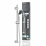 EISL WELLY Stangenbrauseset DX6051CSB, Handbrause mit Schlauch und Halterung, inklusive Wasserspardichtung, Duschkopf mit Schlauch, chrom