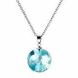 Happyyami Damen Leuchtende Halskette Runder Anhänger Blauer Himmel Weiße Wolke Transparente Kette Zubehör Halskette Schmuck Geschenk für Frauen