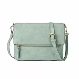 Gladdon Umhängetasche Damen Klein Handtasche,Crossbody Tasche Schultertasche Elegant Clutch Messenger PU-Leder Taschen Für Täglich Arbeit Einkaufen(Beifuß Grün)