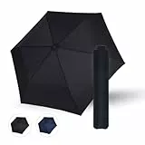 Doppler Regenschirm Zero Large in simply black I Ultra leichter Minischirm I Handöffner Taschenschirm I mit Schirmtasche I kompakt & leicht I Taschenregenschirm sturmfest
