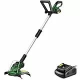 SnapFresh Akku-Rasentrimmer mit 20 Nylonklingen, 26 cm Schnittbreite, 1,5 kg Leichtgewicht, Teleskopstange, verstellbarem Griff, Pflanzenschutz, inkl. Akku & Schnellladegerät
