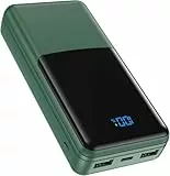 Coblob Power Bank, Powerbank USB C 27000mAh PD 20W QC4.0 Schnellladefunktion mit LED Display 2 Input & 3 Output, Akku External Battery Pack für Handy, Smartphone, Tablet, Headset und Mehr (Dunkelgrün)
