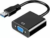 GERUI USB auf VGA Adapter,USB 3.0/2.0 zu VGA Adapter Konverter,HD 1080P Video Grafikkabel Konverter für PC, Laptop HDTV TV kompatibel mit Windows XP/7/8/8.1/10