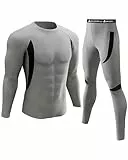 UNIQUEBELLA Thermo Unterwäsche Set, Funktionswäsche Herren Skiunterwäsche Winter Suit Ski Thermo-Unterwäsche Thermowäsche Unterhemd + Unterhose