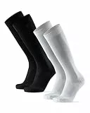 DANISH ENDURANCE 2 Paar Kompressionsstrümpfe, Sport Kompressionssocken, 21-26 mmHg, Unisex, für Herren & Damen, Mehrfarbig (1x Schwarz, 1x Weiß), 39-42