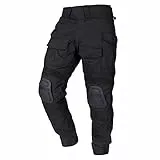 IDOGEAR G3 Kampfhose Herren Taktische Hose mit Knieschützern für Jagdschießen Militär Outdoor Cargohose (as3, Alpha, xx_l, Regular, Regular, Black)