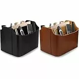 Londo Leder Fernbedienung Organizer und Halter & Leder Fernbedienung Organizer und Halter mit Tablet Fach, Fernbedienungshalter - Multifunktion Aufbewahrung (Hellbraun)