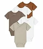 Kindsgard Wickelbody kurzarm „trunder“ – Braun 56 – 5er-Pack – 100% Bio-Baumwolle – OEKO-TEX – weich & atmungsaktiv – Babybody mit Druckknöpfen