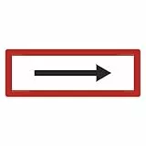 Hinweisschild - Brandschutzeinrichtung - Einsatzhinweise - StVO - DIN 4066 - Für Innen und Aussen - PVC Aufkleber - selbstklebend - 105x297mm (1, Richtungspfeil)