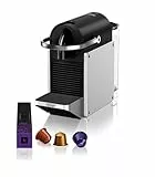 NESPRESSO DE’LONGHI Pixie Silber Original Kapselmaschine | 25 Sek. Aufheizzeit | 2 Tassengrößen | kompaktes Design | automatische Abschaltung | 19 Bar Druck | Kaffeemaschine EN127.S