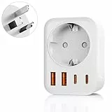 Oliveria Adapter Australien, 5 in 1 Reiseadapter Australien mit 1 AC & 2 USB-C & 2 USB-A(3.4A), Adapter China Neuseeland Deutschland Stecker, Adapter Argentinien Fidschi, Reisestecker Typ I